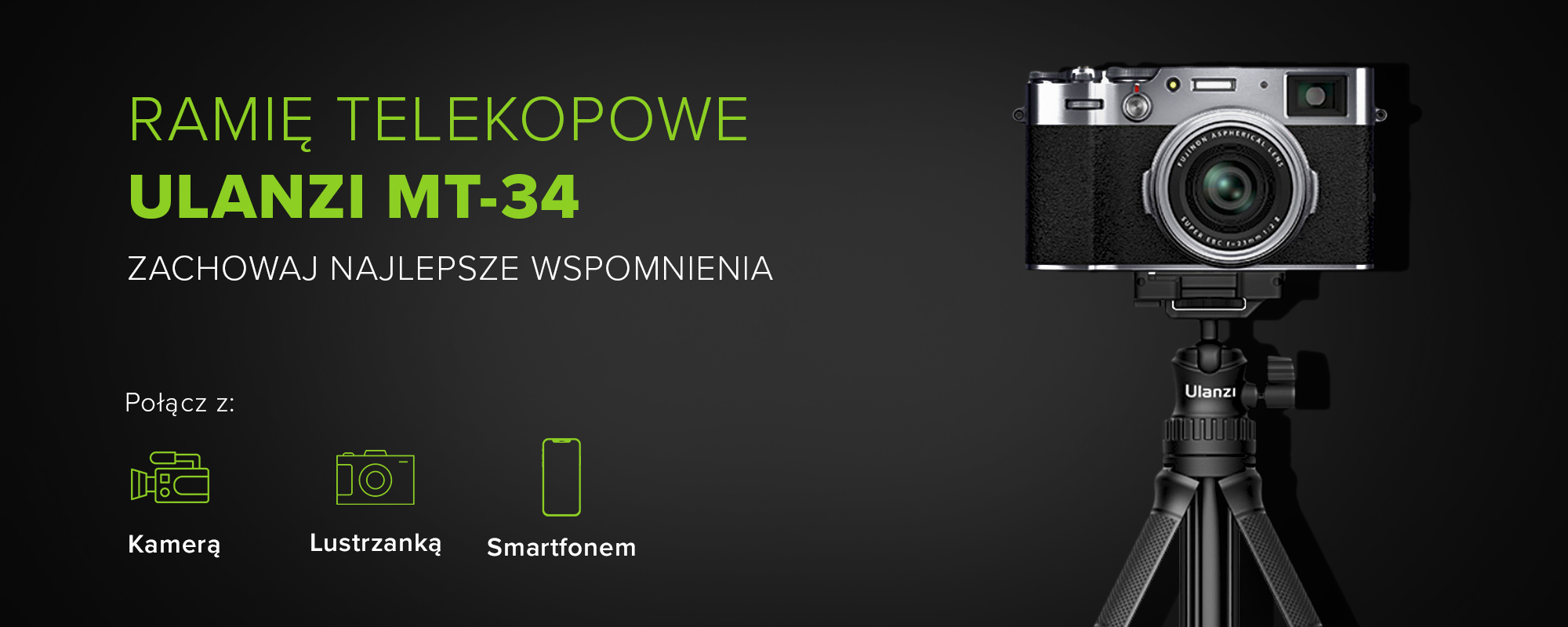 Ramię teleskopowe - statyw Ulanzi MT-34 - Podróże, vlogi i videokonferencje